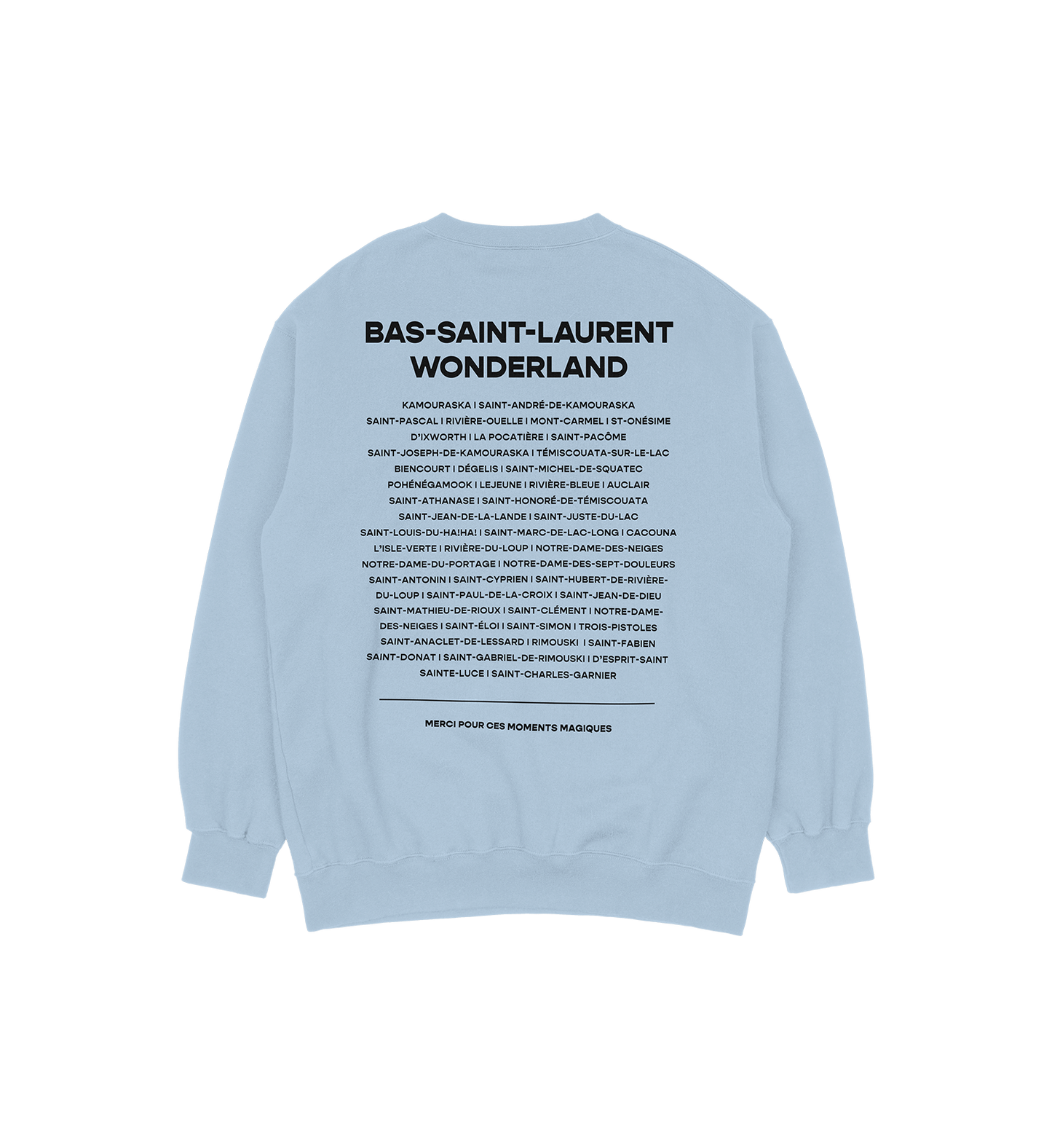Sweat-shirt Pointe-au-Père Wonderland, couleur bleu, vue de dos
