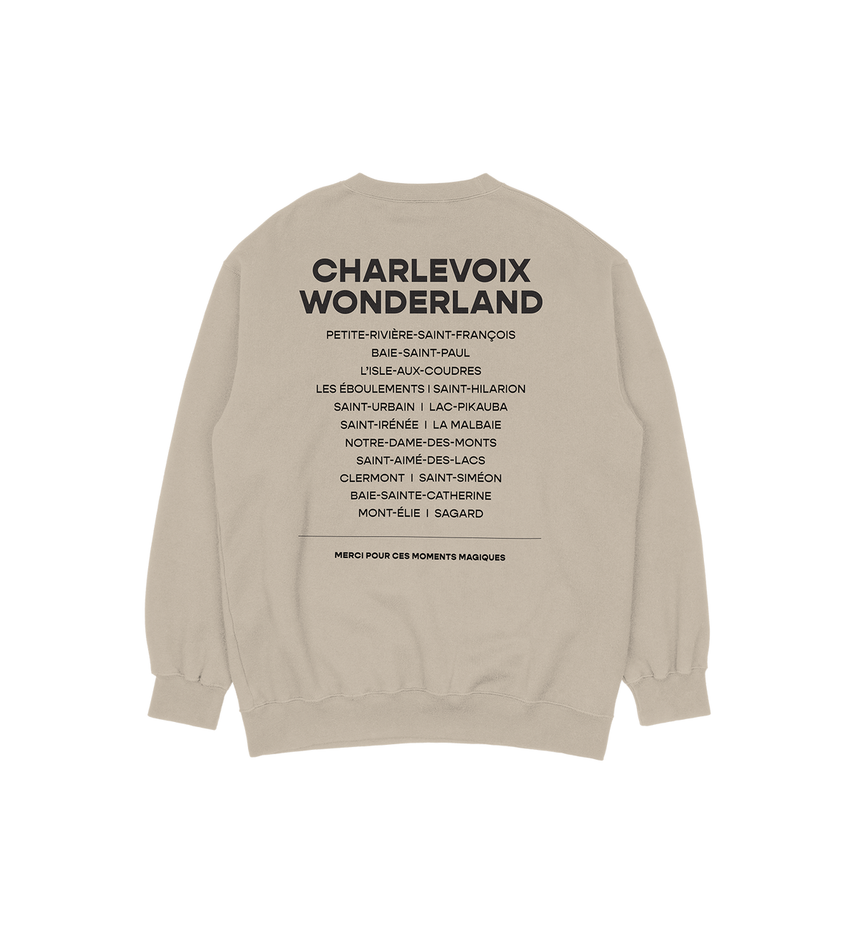 Sweat-shirt L'Isle-Aux-Coudres Wonderland, couleur sable, vue de dos