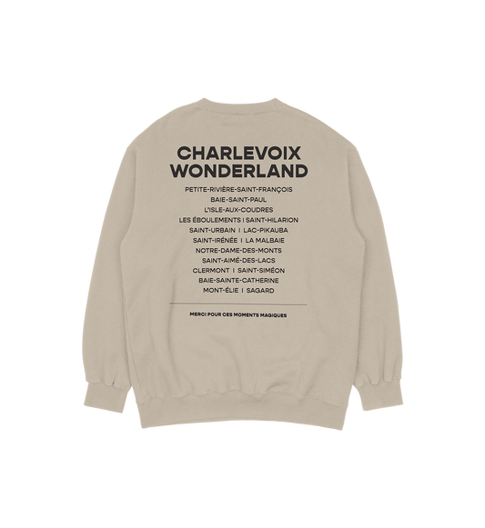 Sweat-shirt L'Isle-Aux-Coudres Wonderland, couleur sable, vue de dos