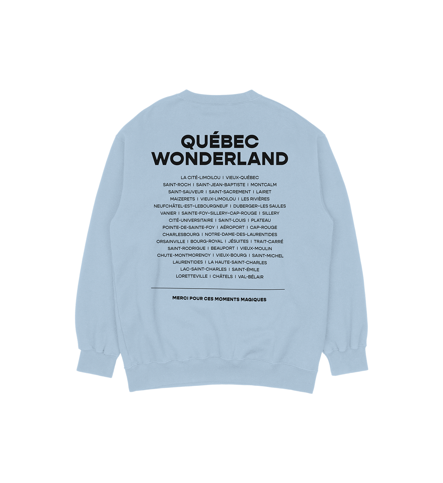 Sweat-shirt La Chute-Montmorency Wonderland, couleur bleu, vue de dos