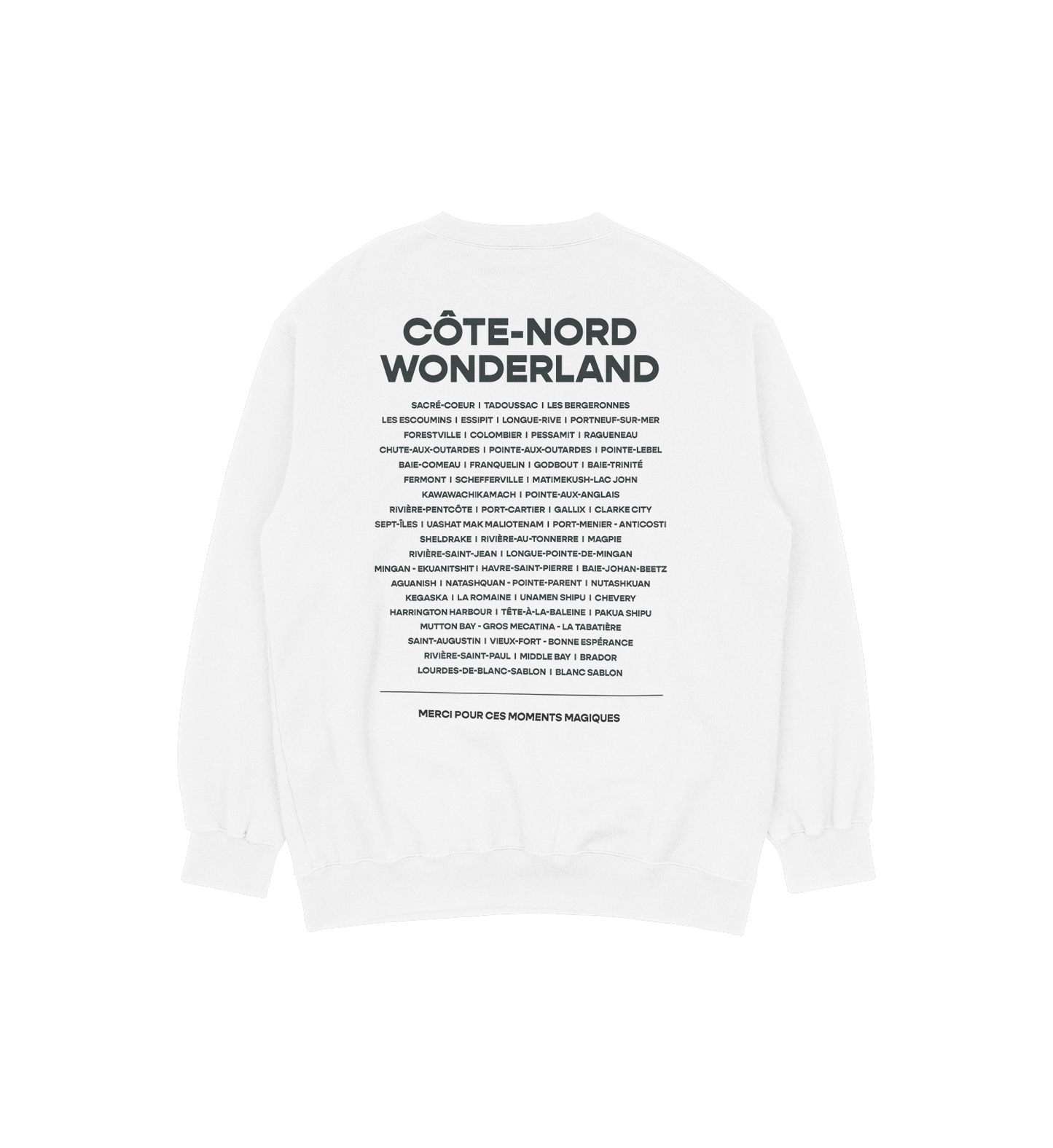 Sweat-shirt Les Escoumins Wonderlands, couleur blanc, vue de dos