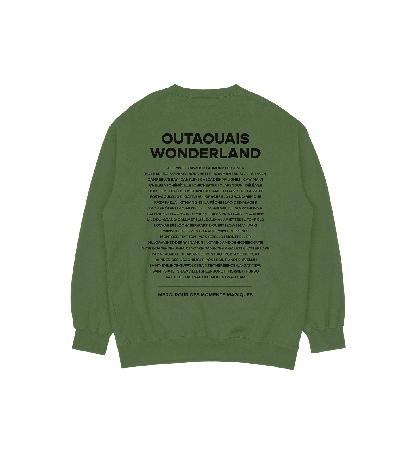 Sweat-shirt Chelsea Wonderland, couleur vert, vue de dos
