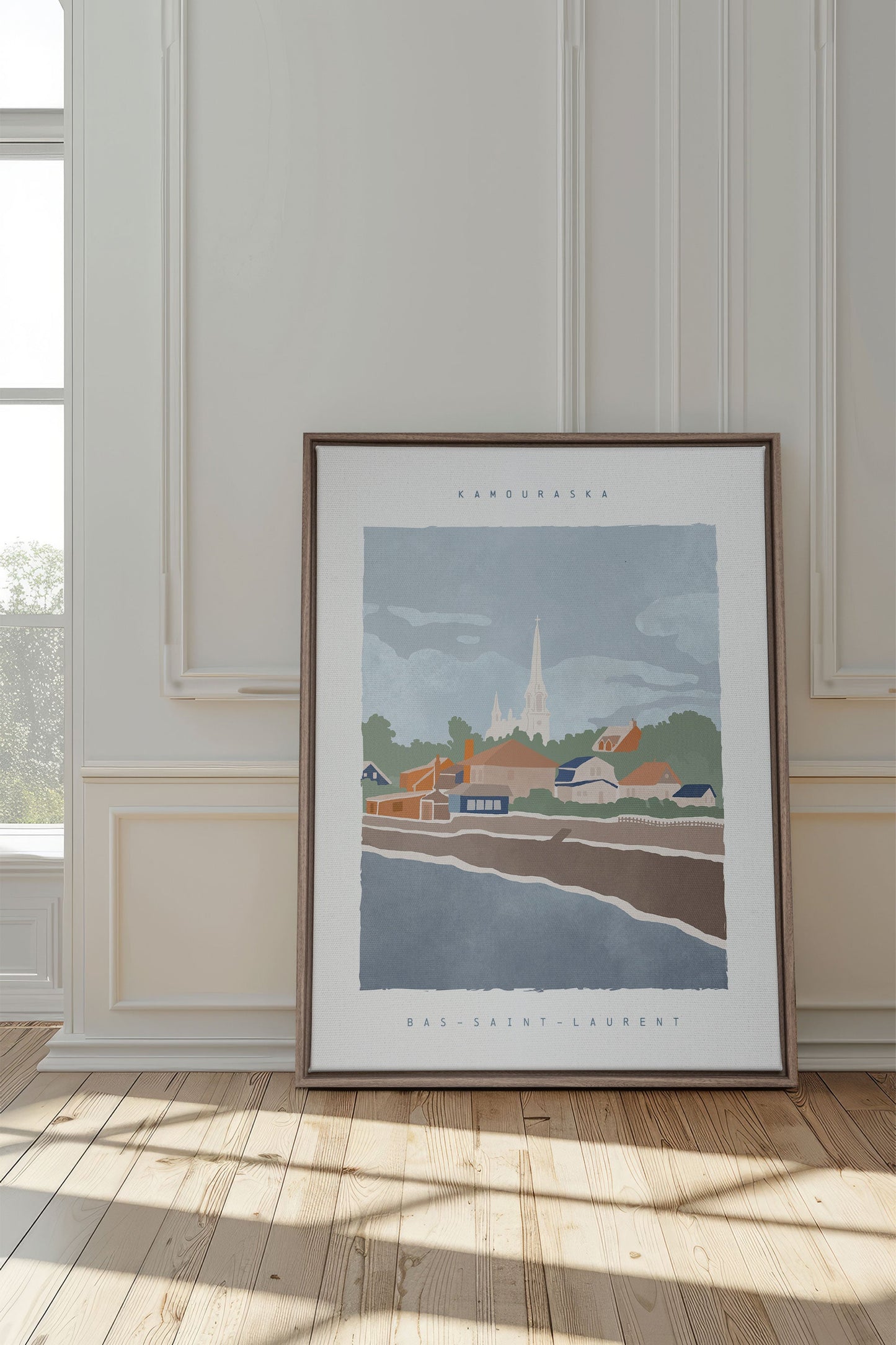 Illustration Kamouraska | Oeuvre sur toile étirée, mise en situation