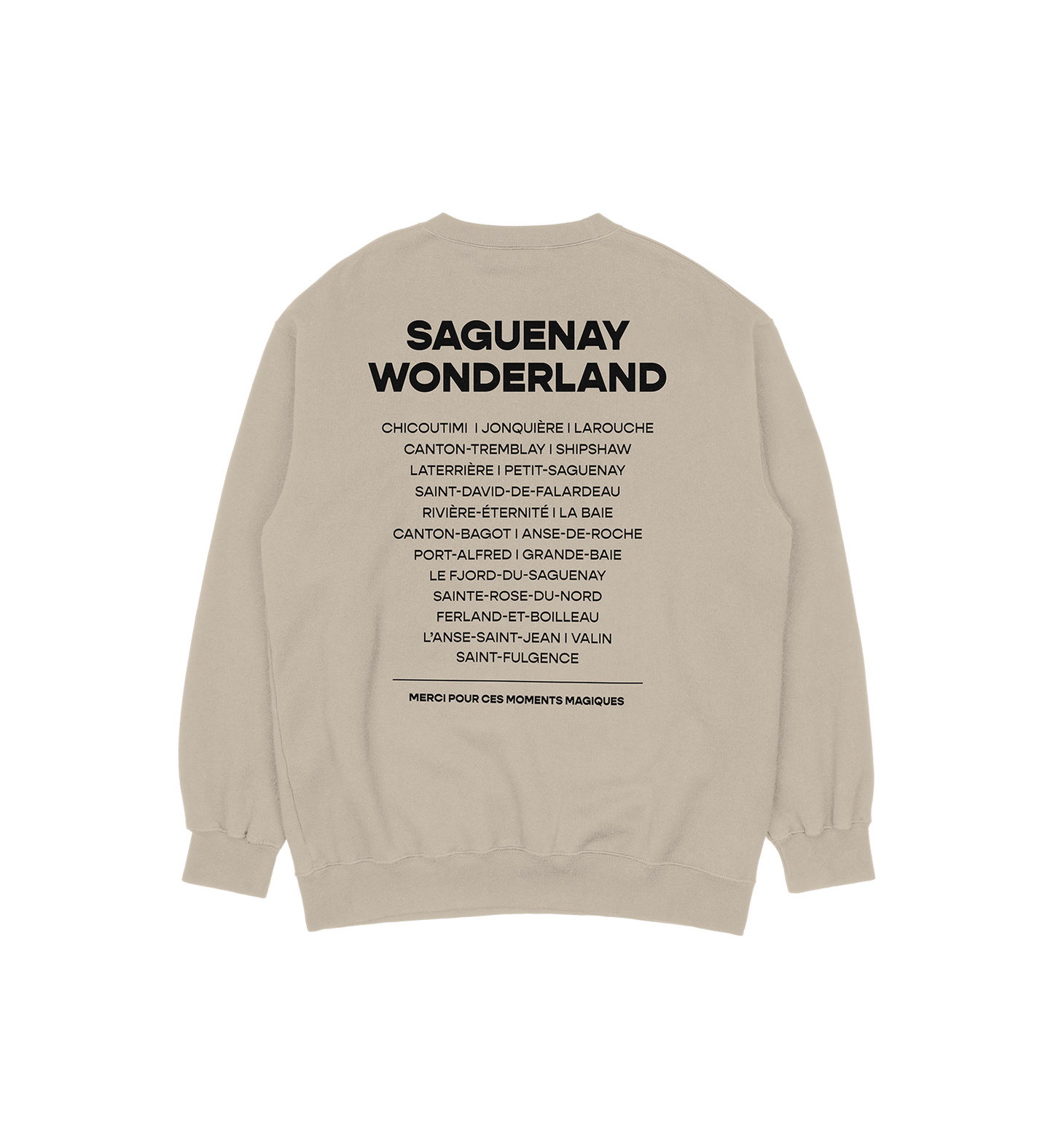 Sweat-shirt Le Fjord Wonderland, couleur sable, vue de dos
