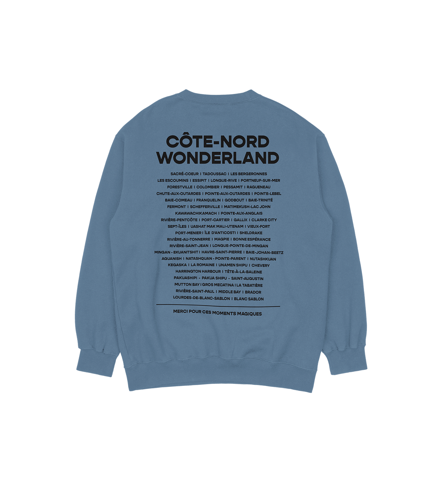 Sweat-shirt Île D'Anticosti Wonderland, couleur indigo, vue de dos
