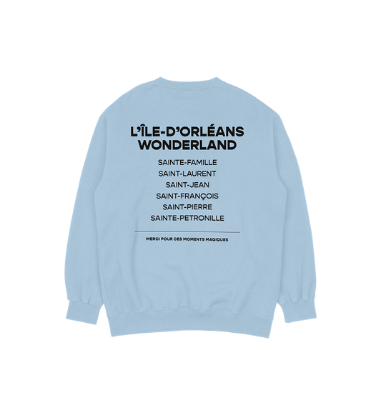 Sweat-shirt L'Île-d'Orléans Wonderland, couleur bleu, vue de dos