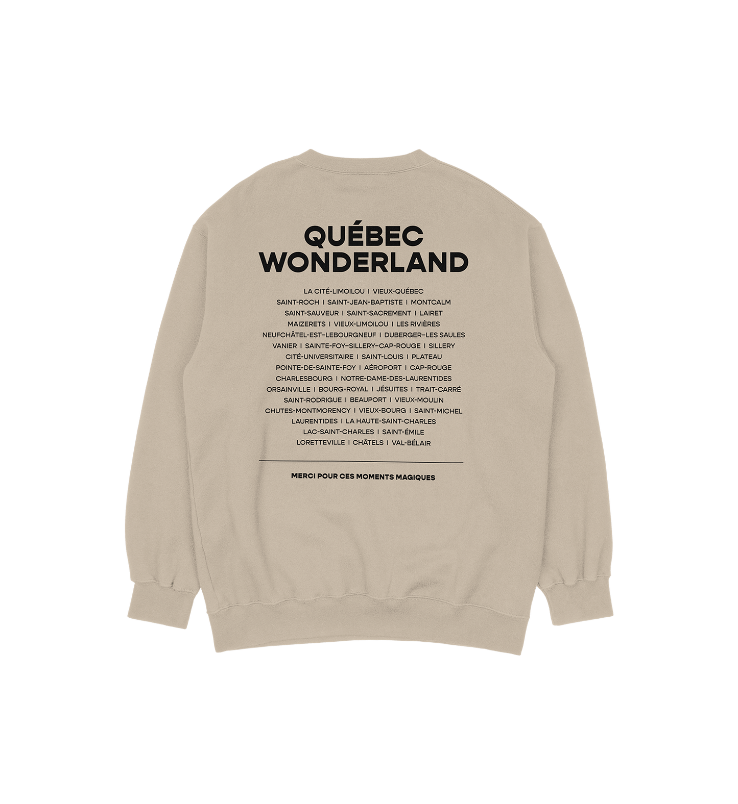 Sweat-shirt Plaines d'Abraham Wonderland, couleur sable, vue de dos