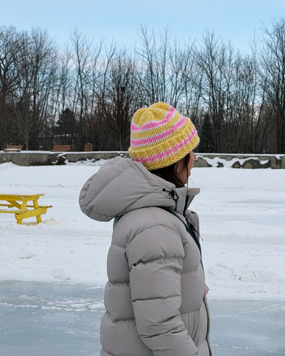 Tuque en laine fait main