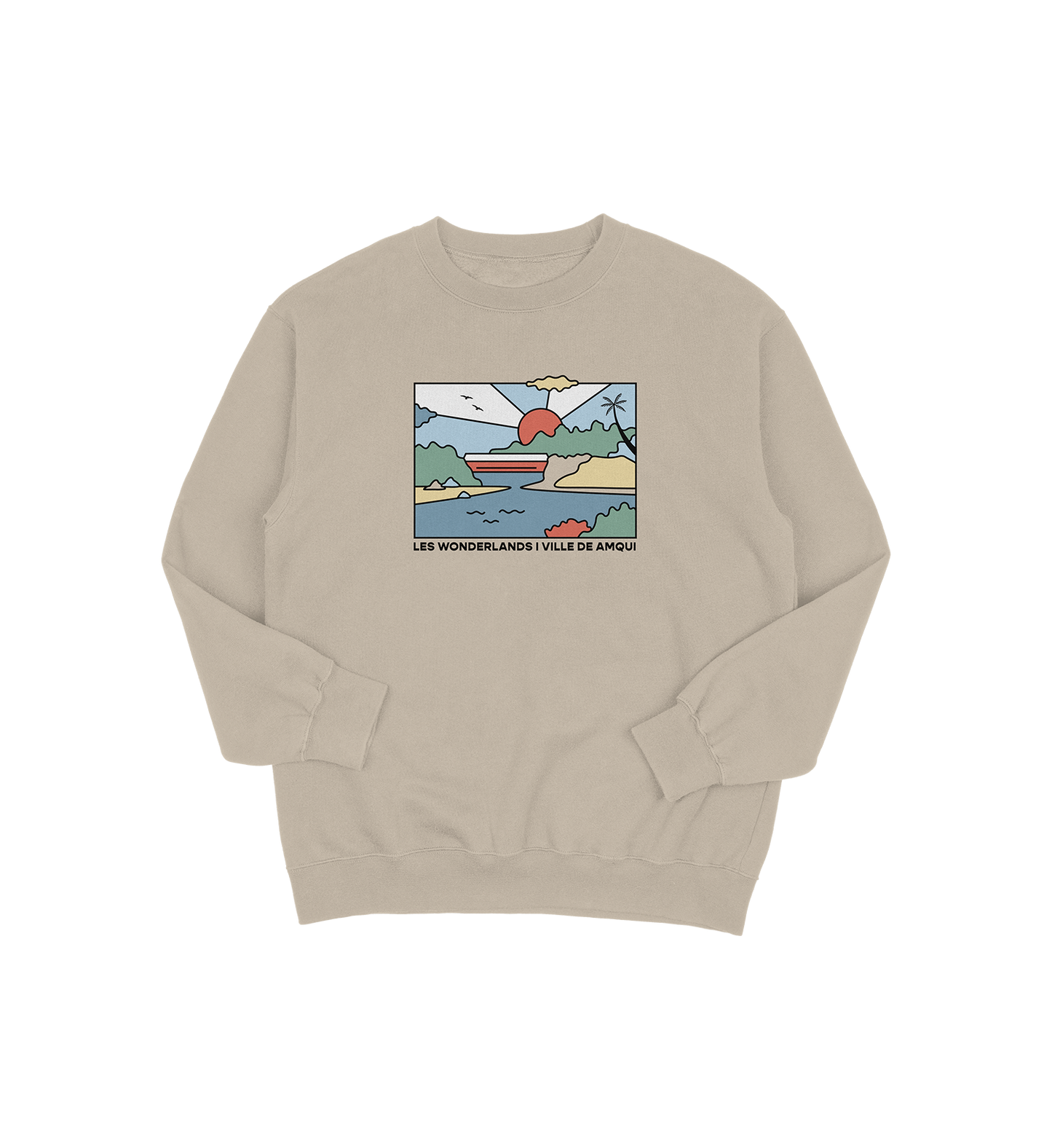 Sweat-shirt Amqui Wonderland, couleur sable, vue de face