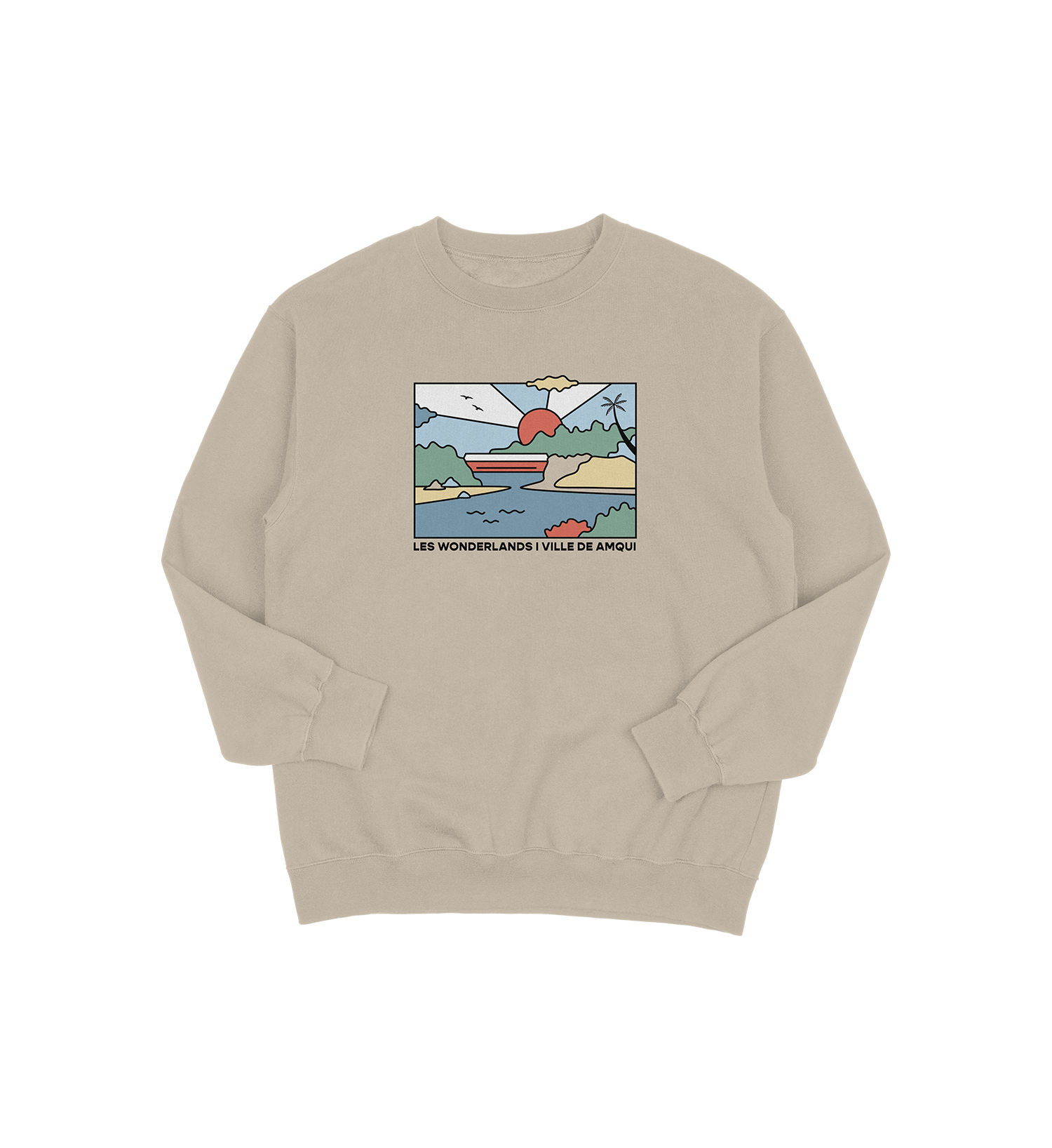 Sweat-shirt Amqui Wonderland, couleur sable, vue de face