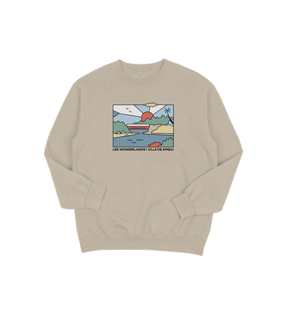 Sweat-shirt Amqui Wonderland, couleur sable, vue de face
