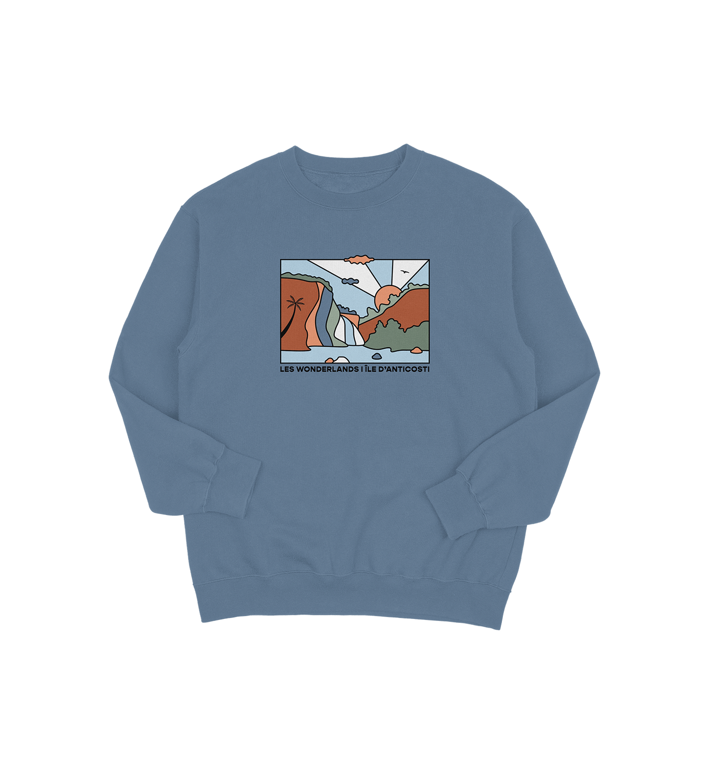 Sweat-shirt Île D'Anticosti Wonderland, couleur indigo, vue de face