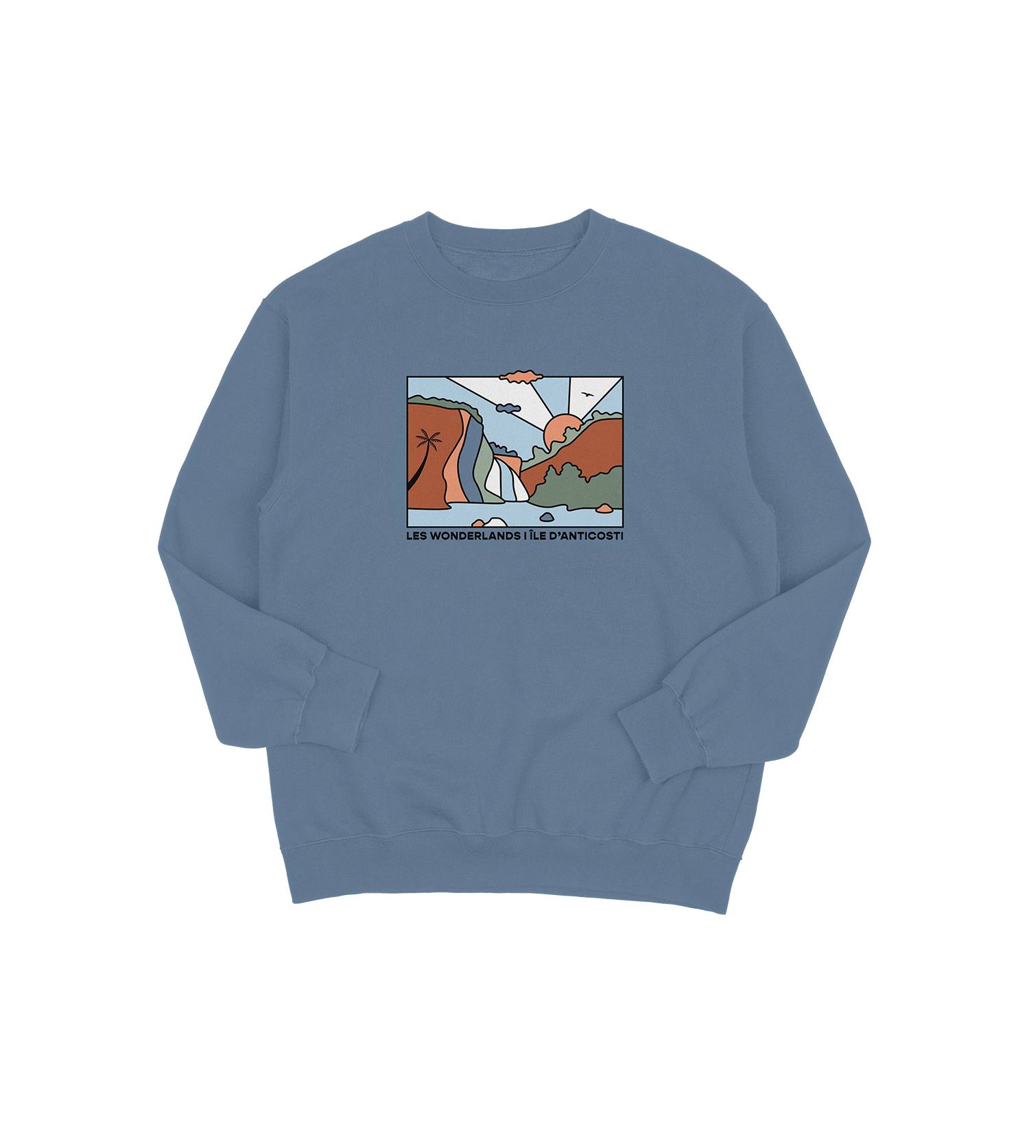 Sweat-shirt Île D'Anticosti Wonderland, couleur indigo, vue de face