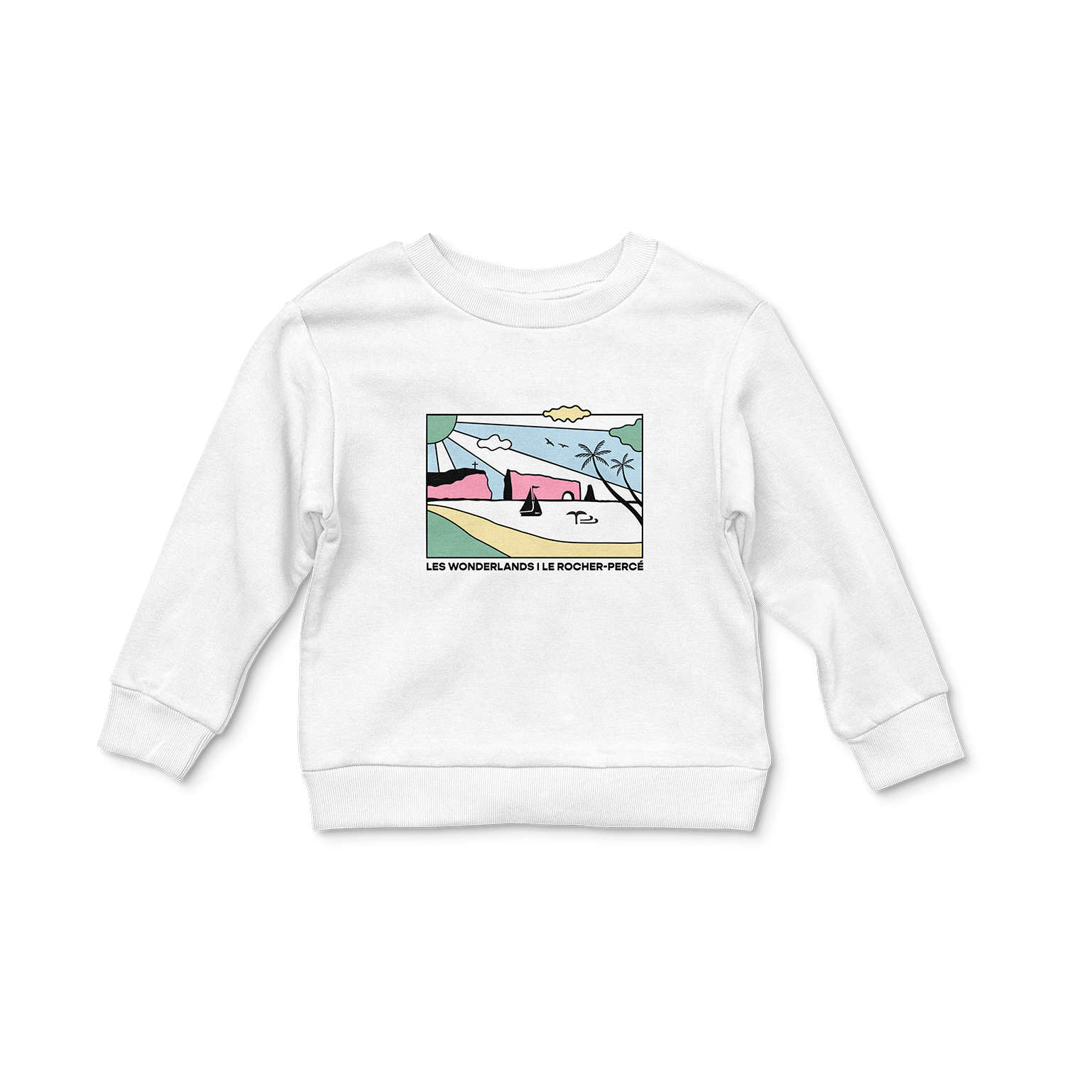 Sweat-shirt enfant Rocher-Percé, couleur blanc