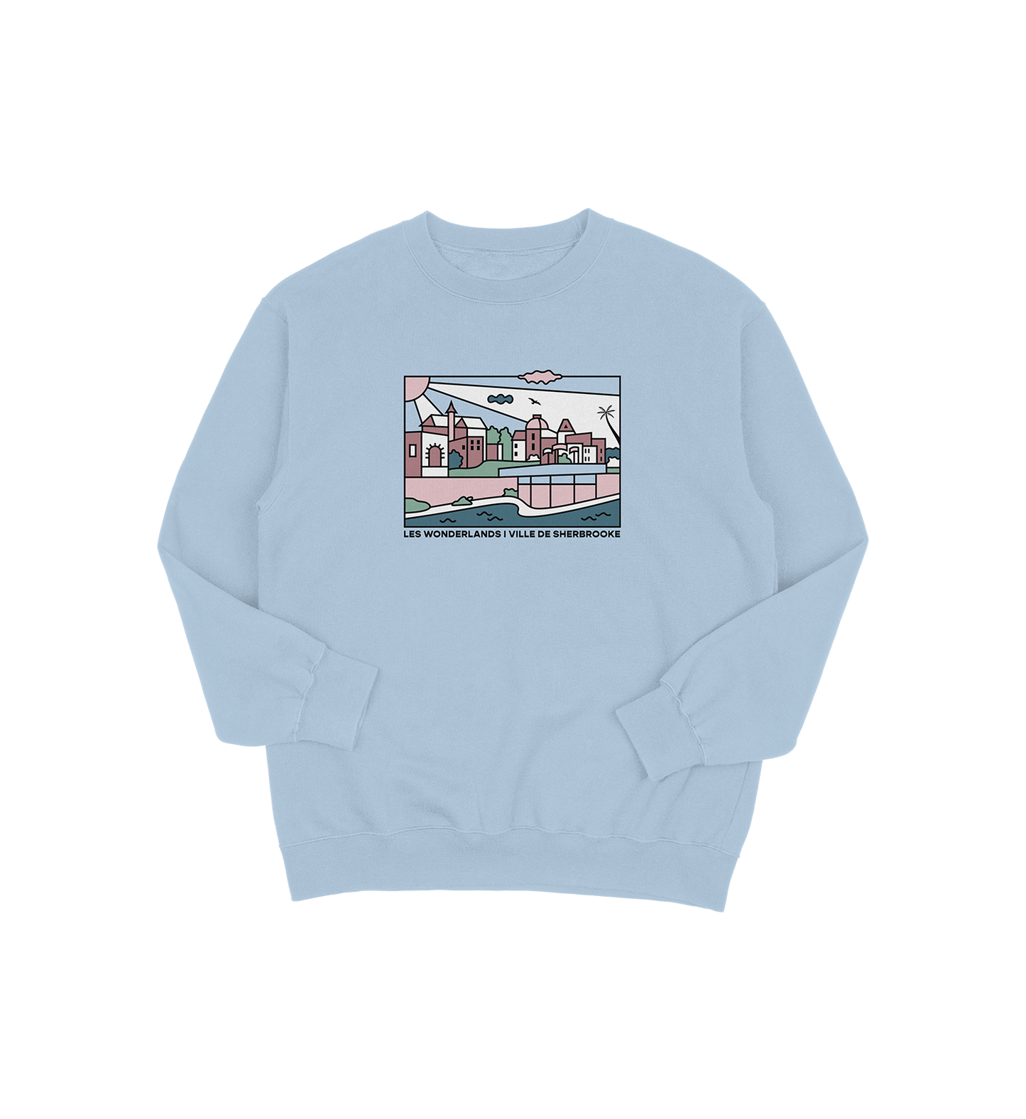 Sweat-shirt Sherbrooke Wonderland, couleur bleu, vue de face