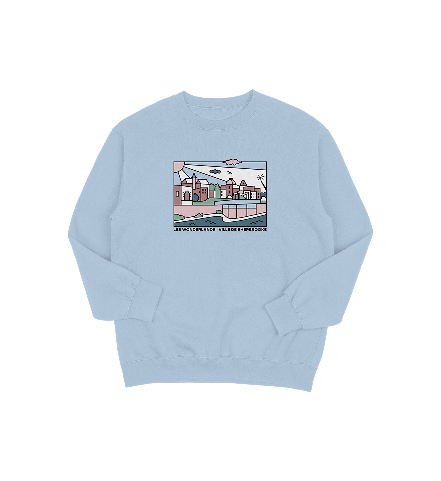 Sweat-shirt Sherbrooke Wonderland, couleur bleu, vue de face