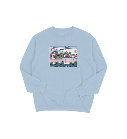 Sweat-shirt Sherbrooke Wonderland, couleur bleu, vue de face