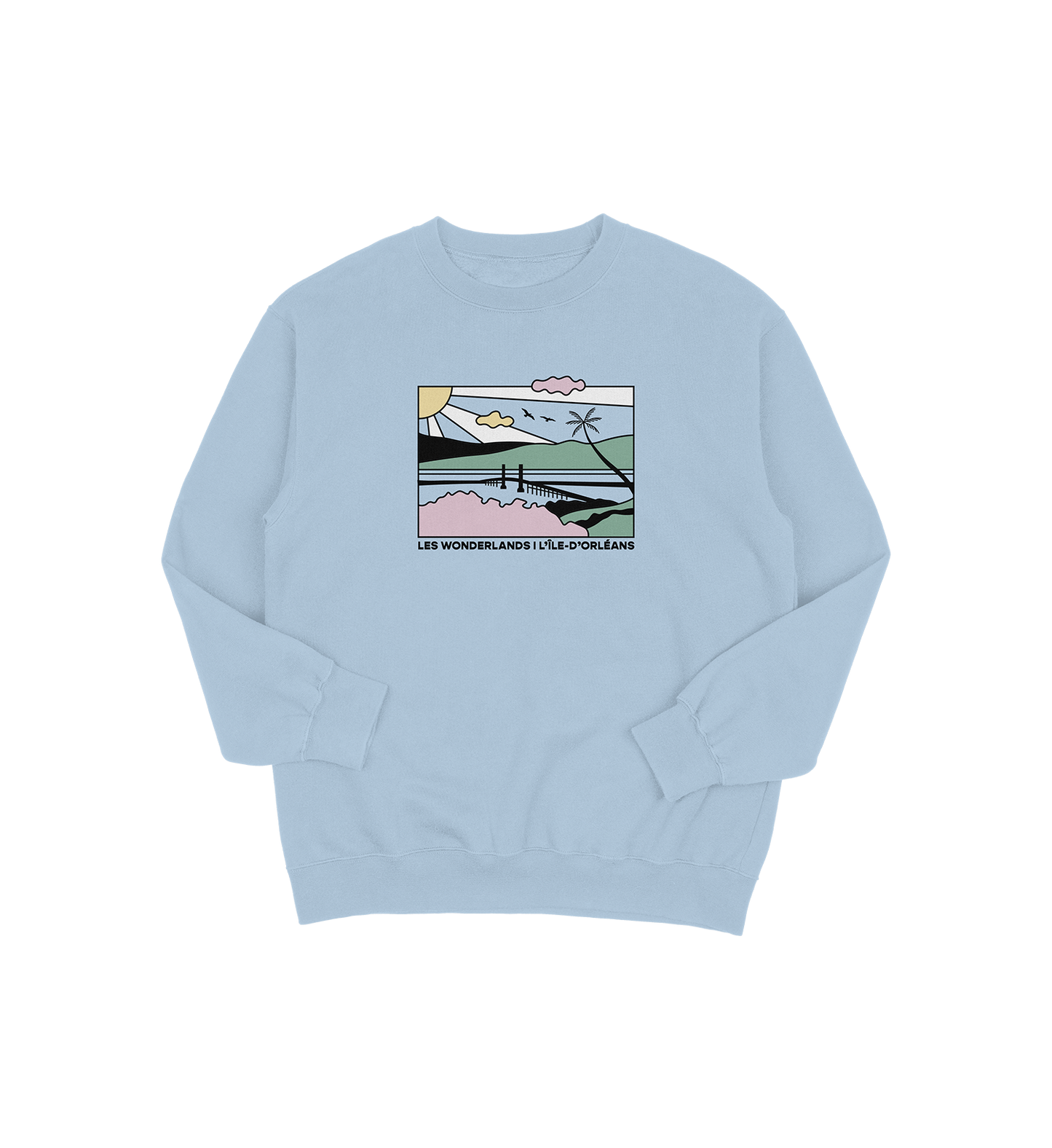 Sweat-shirt L'Île-d'Orléans Wonderland, couleur bleu, vue de face