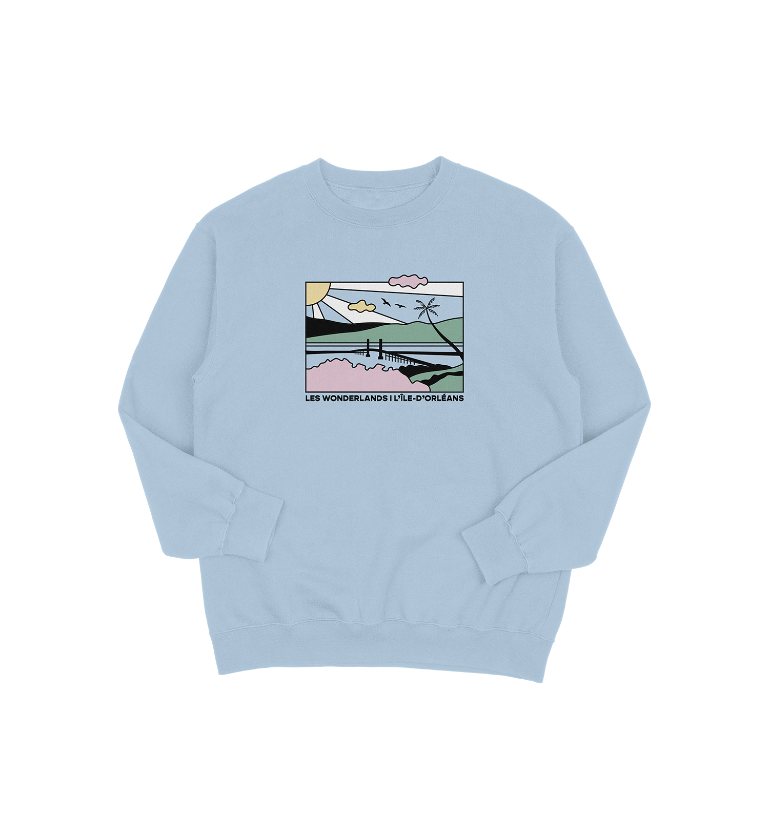Sweat-shirt L'Île-d'Orléans Wonderland, couleur bleu, vue de face