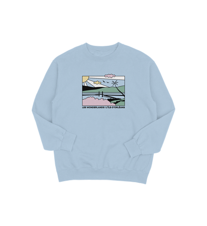 Sweat-shirt L'Île-d'Orléans Wonderland, couleur bleu, vue de face