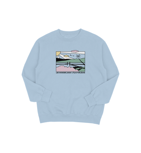 Sweat-shirt L'Île-d'Orléans Wonderland, couleur bleu, vue de face