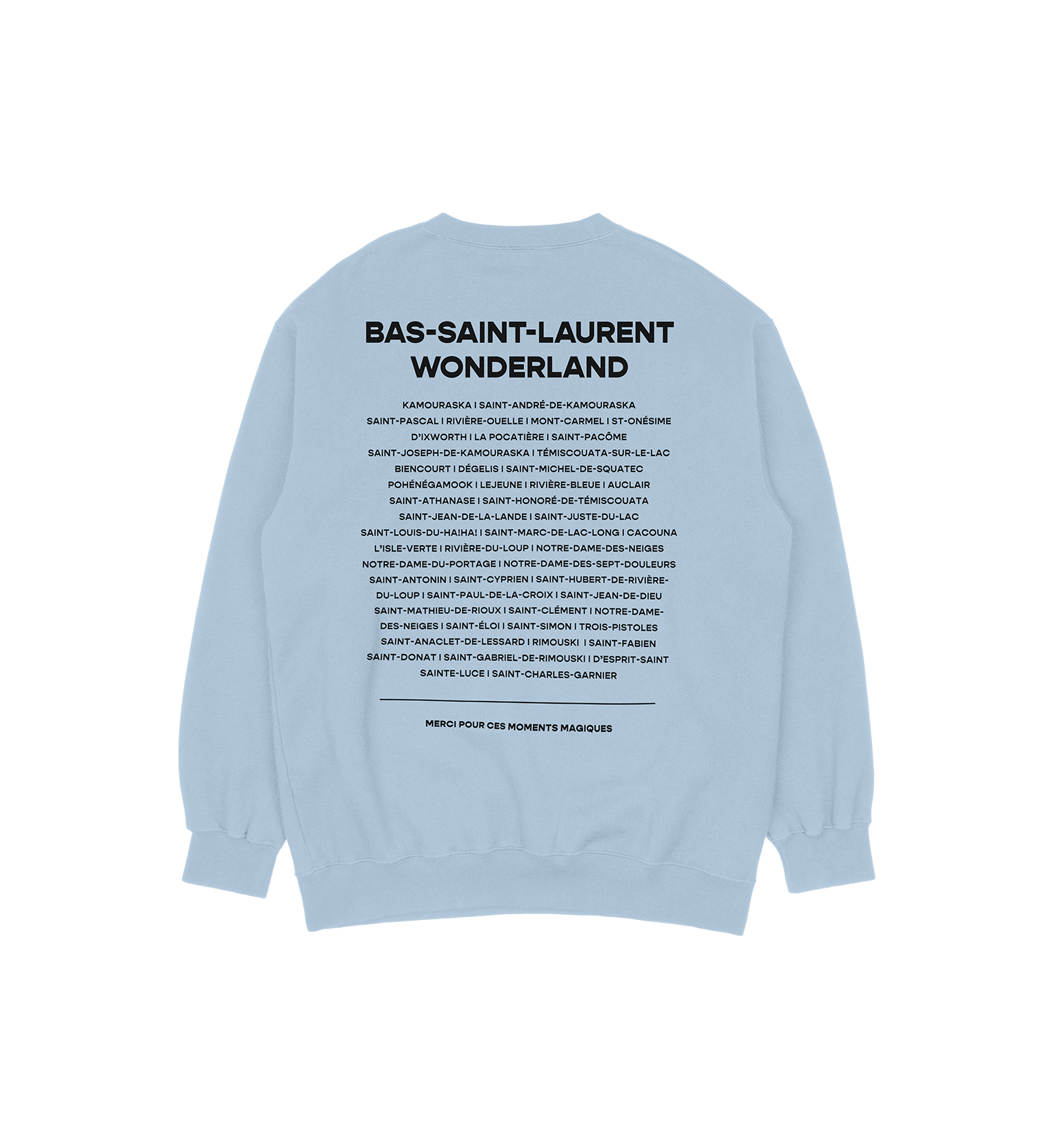 Sweat-shirt Pointe-au-Père Wonderland, couleur bleu, vue de dos