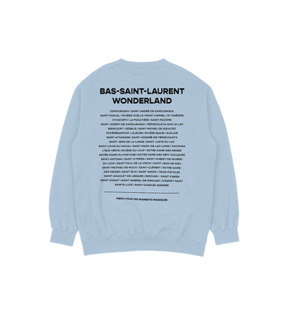 Sweat-shirt Pointe-au-Père Wonderland, couleur bleu, vue de dos
