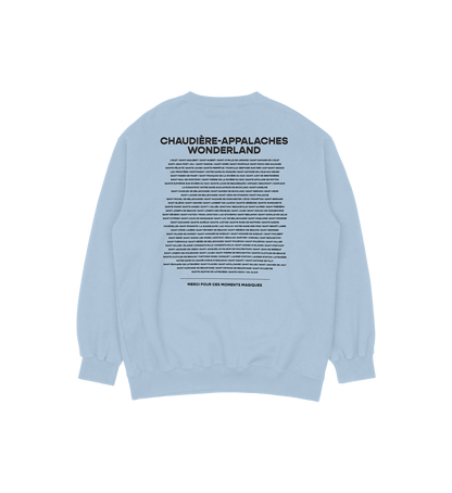 Sweat-shirt Saint-Jean-Port-Joli Wonderland, couleur bleu, vue de dos