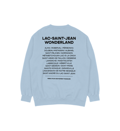 Sweat-shirt Lac-Saint-Jean Wonderland, couleur bleu, vue de dos