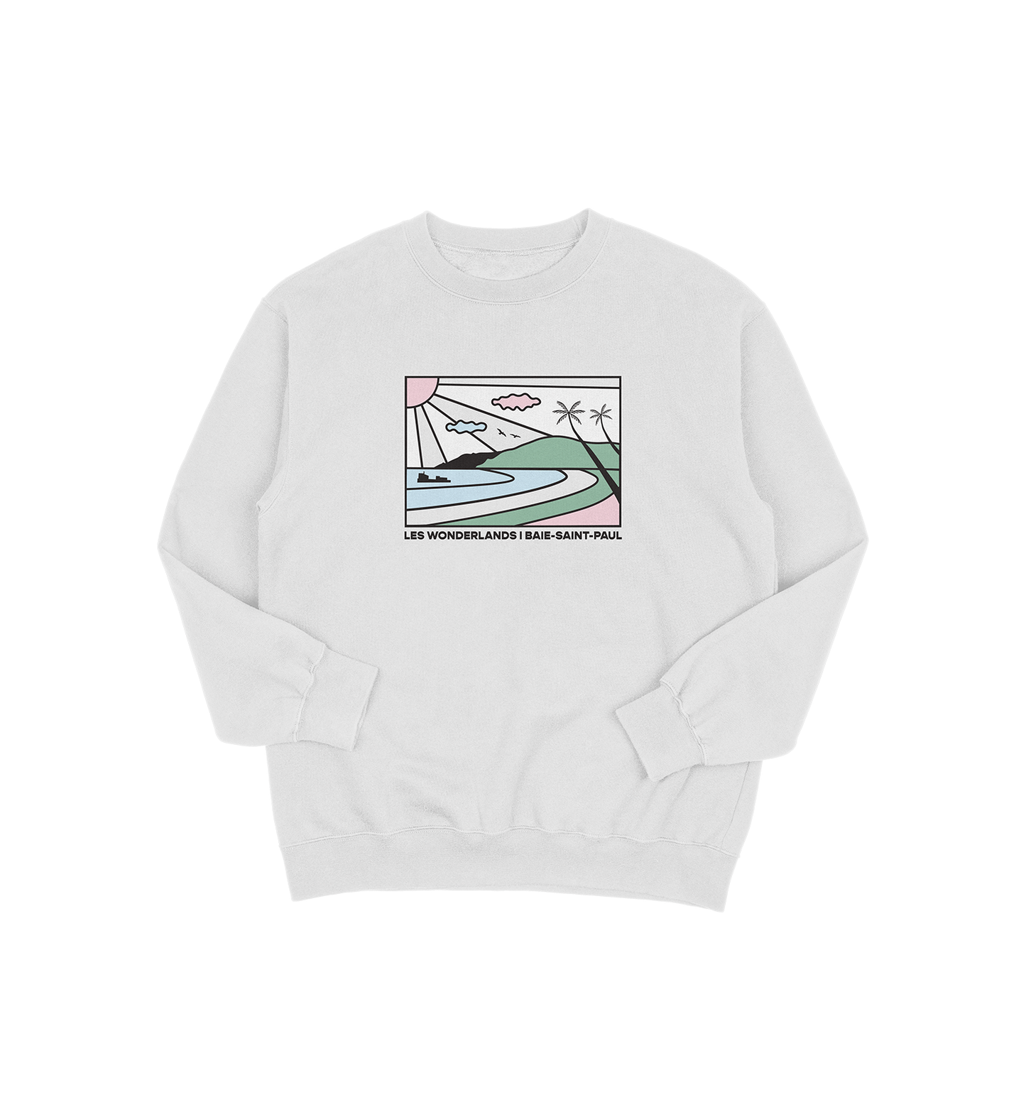 Sweat-shirt Baie-Saint-Paul Wonderland, couleur gris, vue de face