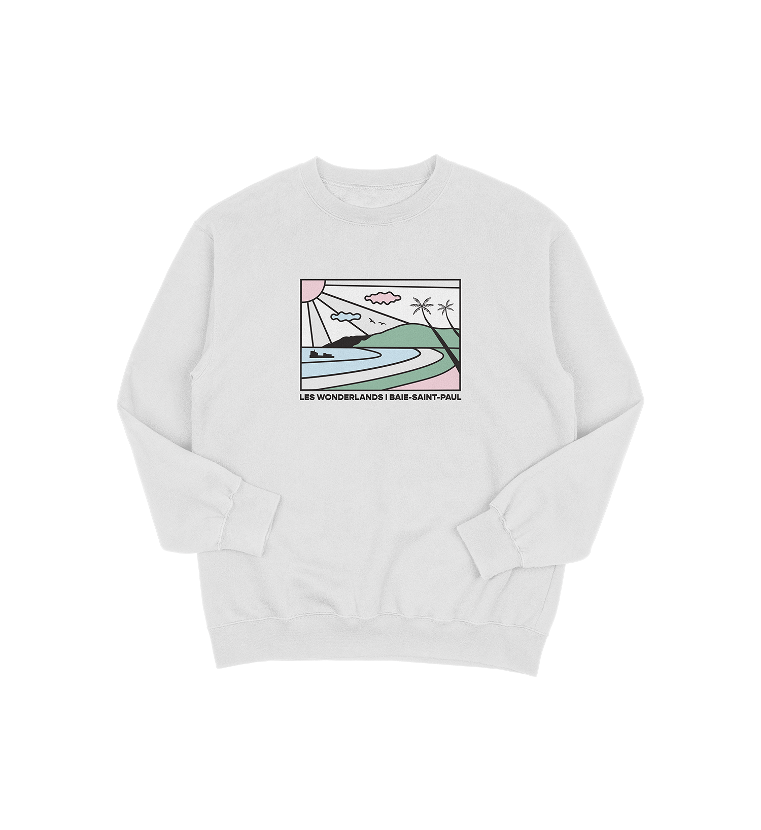 Sweat-shirt Baie-Saint-Paul Wonderland, couleur gris, vue de face