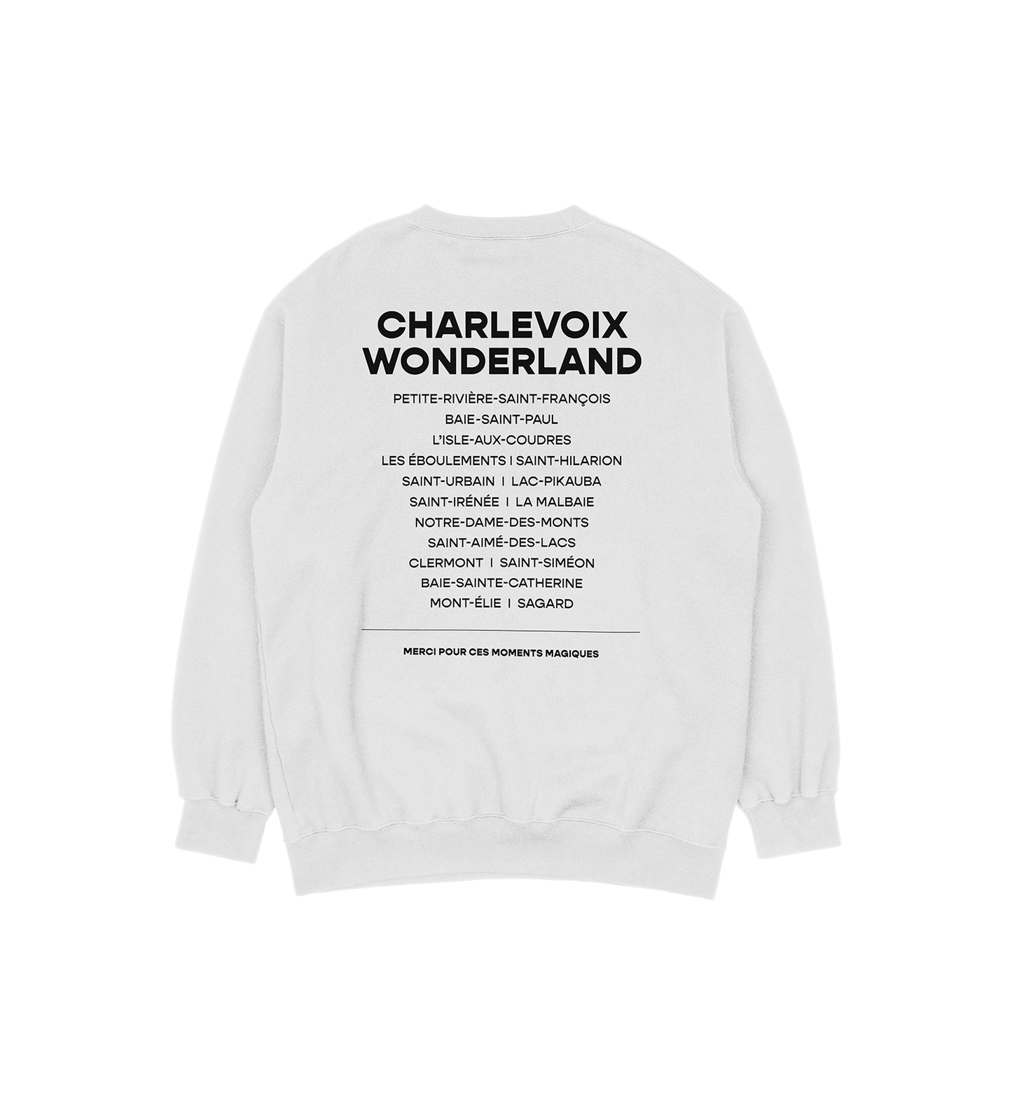 Sweat-shirt Baie-Saint-Paul Wonderland, couleur gris, vue de dos