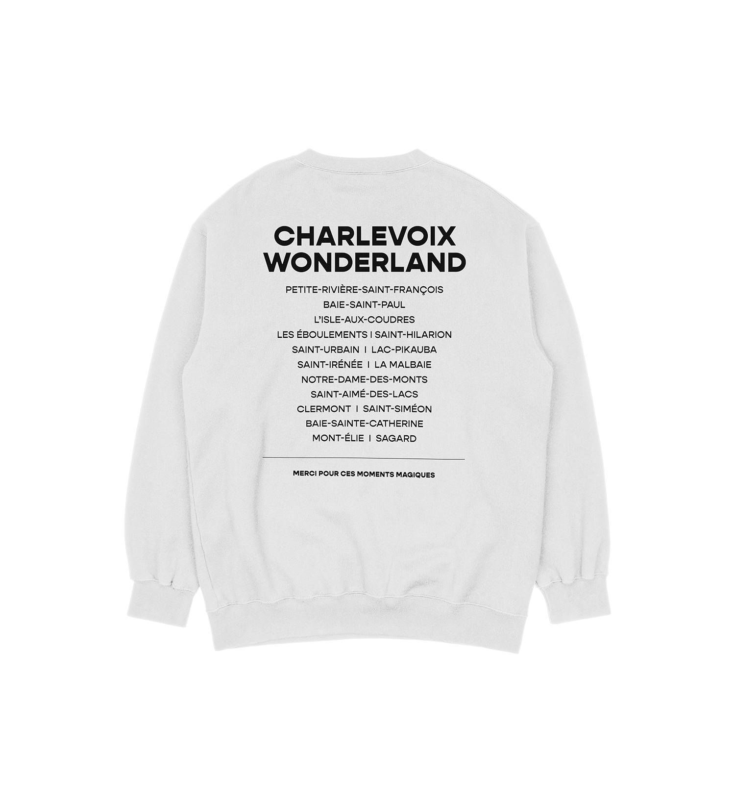 Sweat-shirt Baie-Saint-Paul Wonderland, couleur gris, vue de dos