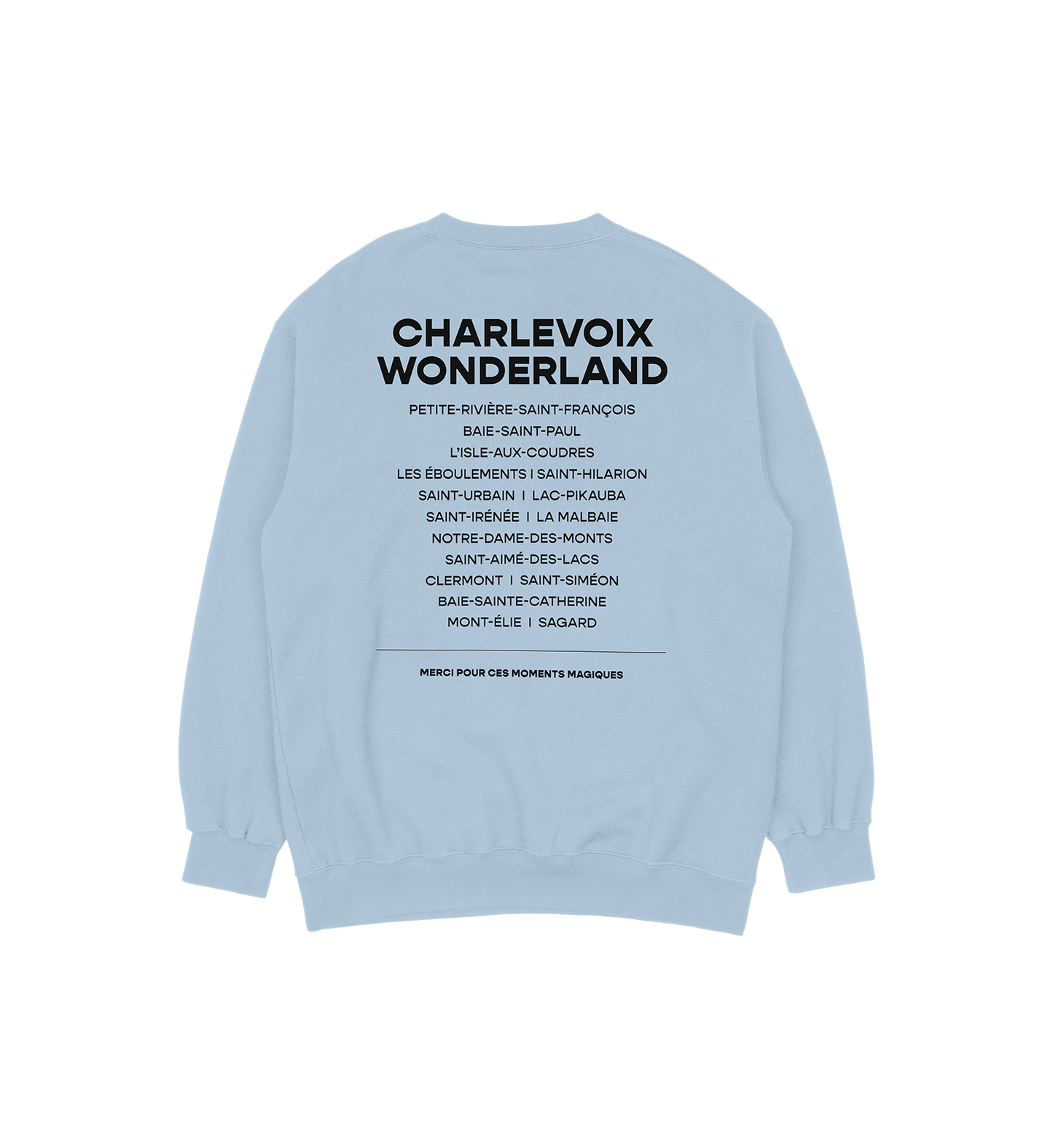 Sweat-shirt La Malbaie Wonderland, couleur bleu, vue de dos