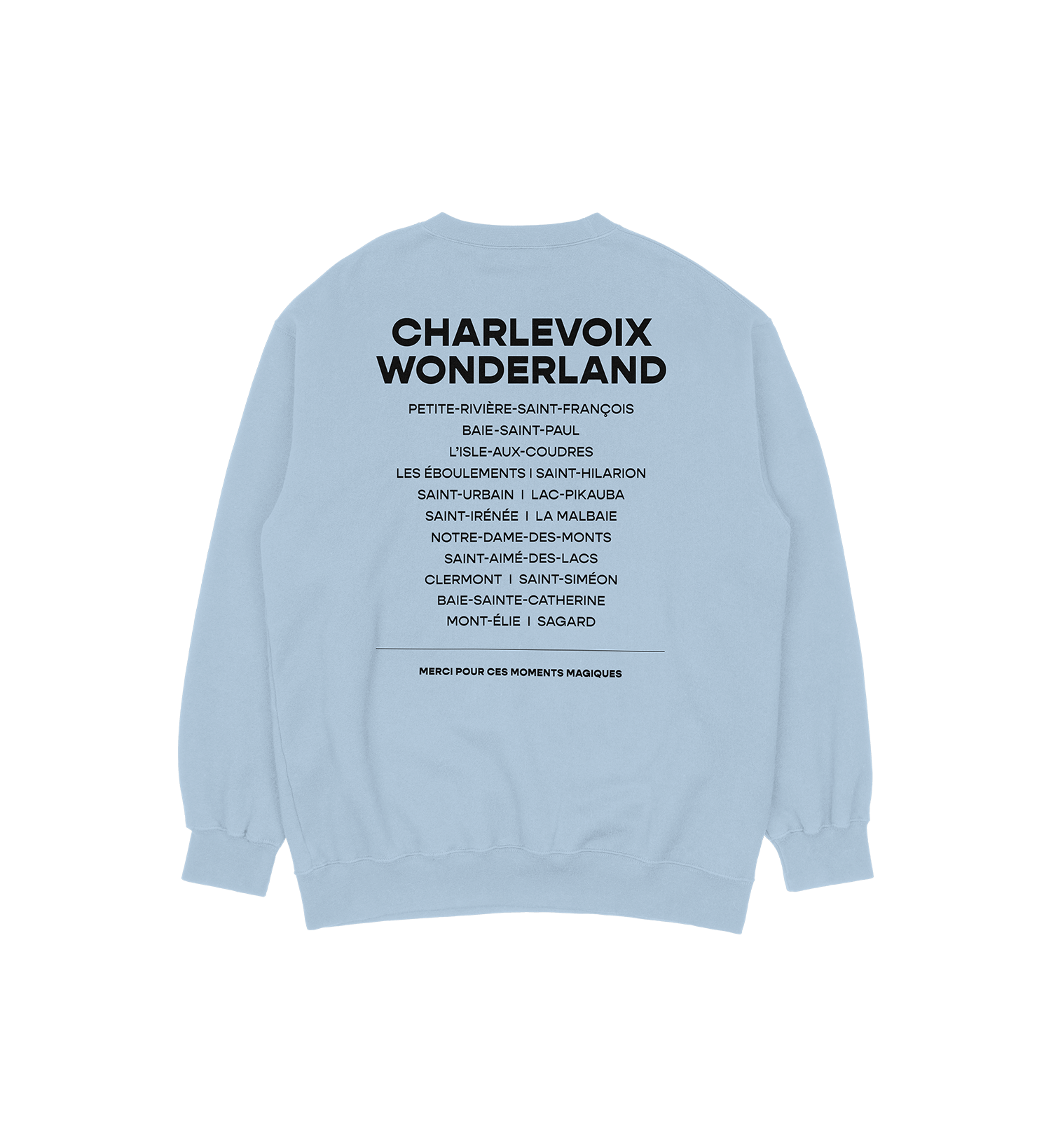 Sweat-shirt La Malbaie Wonderland, couleur bleu, vue de dos