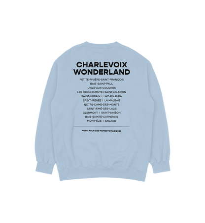 Sweat-shirt La Malbaie Wonderland, couleur bleu, vue de dos