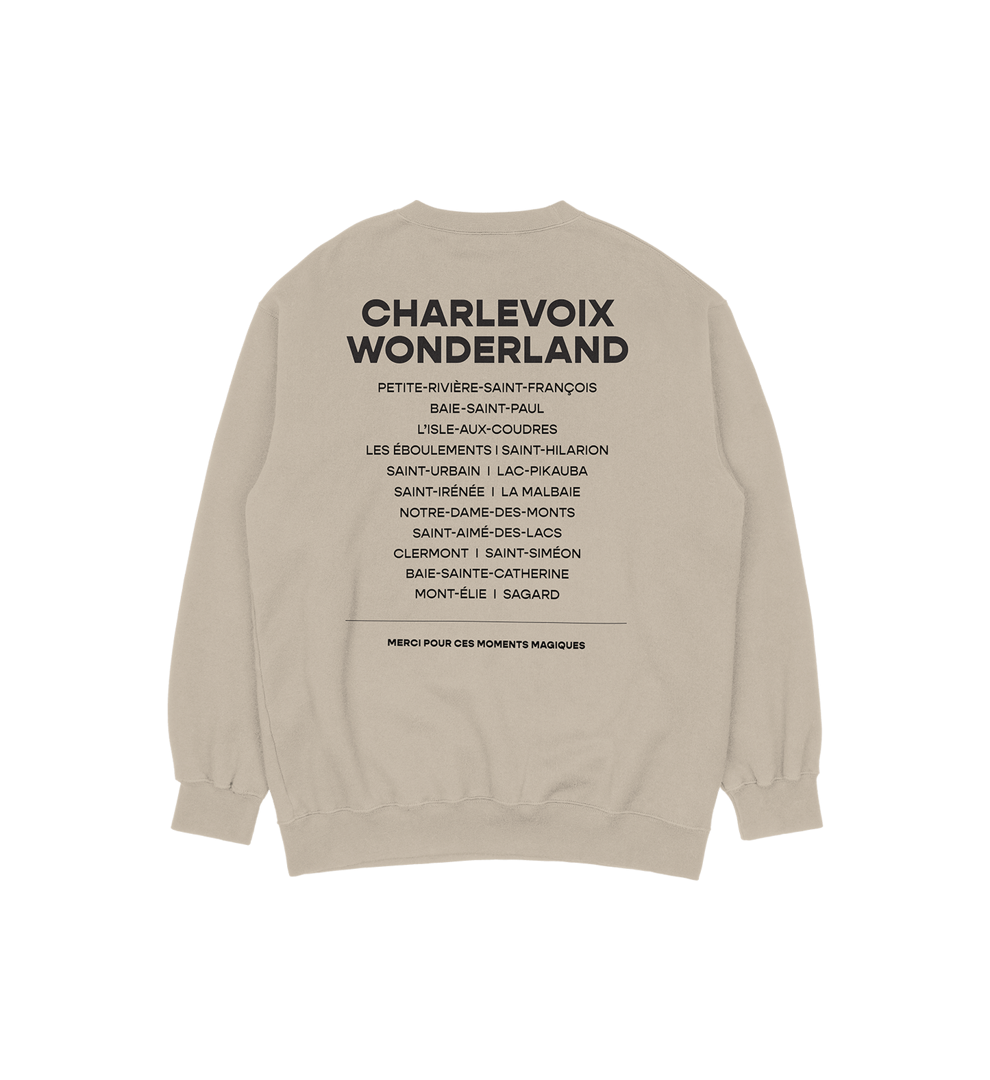 Sweat-shirt L'Isle-Aux-Coudres Wonderland, couleur sable, vue de dos