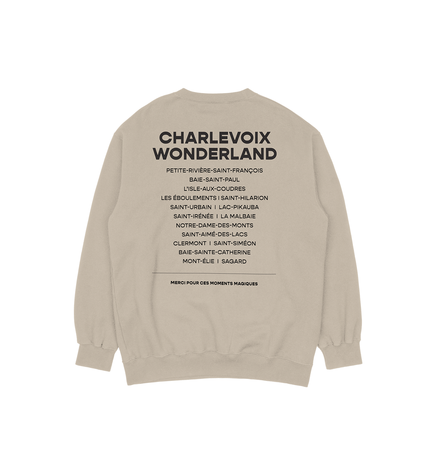 Sweat-shirt L'Isle-Aux-Coudres Wonderland, couleur sable, vue de dos
