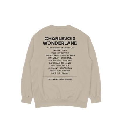 Sweat-shirt L'Isle-Aux-Coudres Wonderland, couleur sable, vue de dos