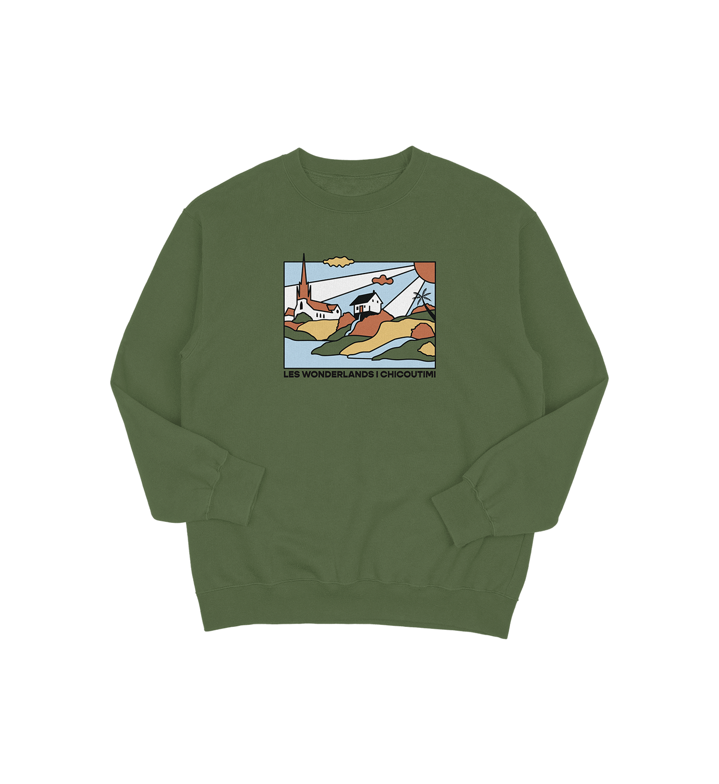 Sweat-shirt Chicoutimi Wonderland, couleur vert