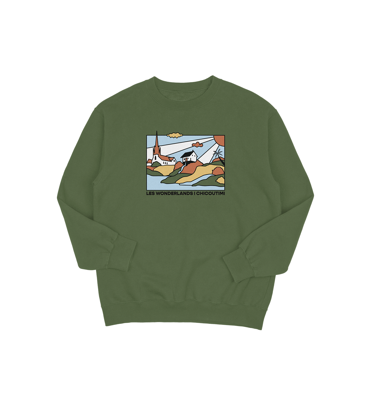 Sweat-shirt Chicoutimi Wonderland, couleur vert
