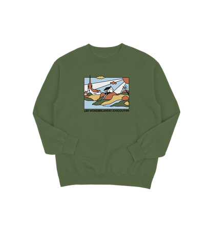 Sweat-shirt Chicoutimi Wonderland, couleur vert