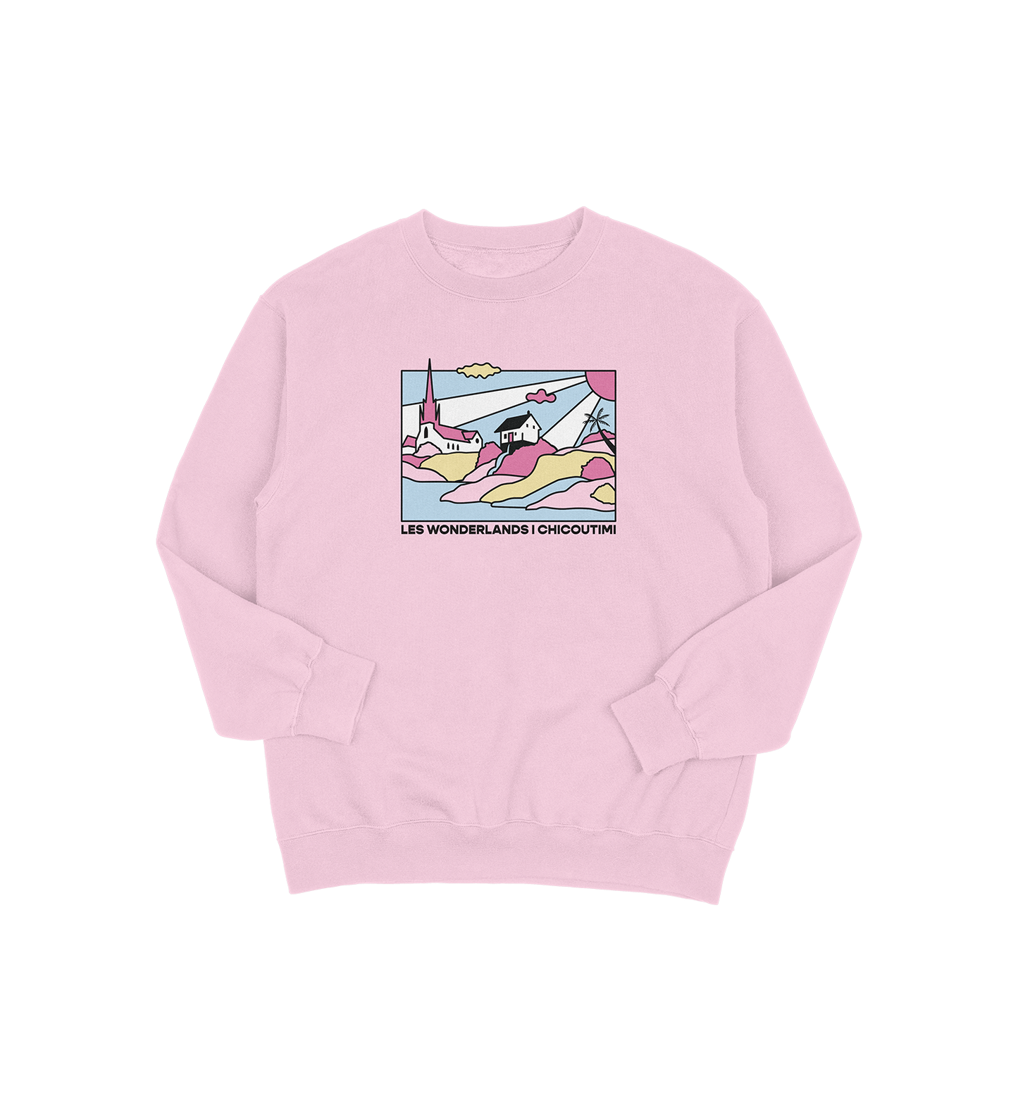 Sweat-shirt Chicoutimi Wonderland, couleur rose, vue de face