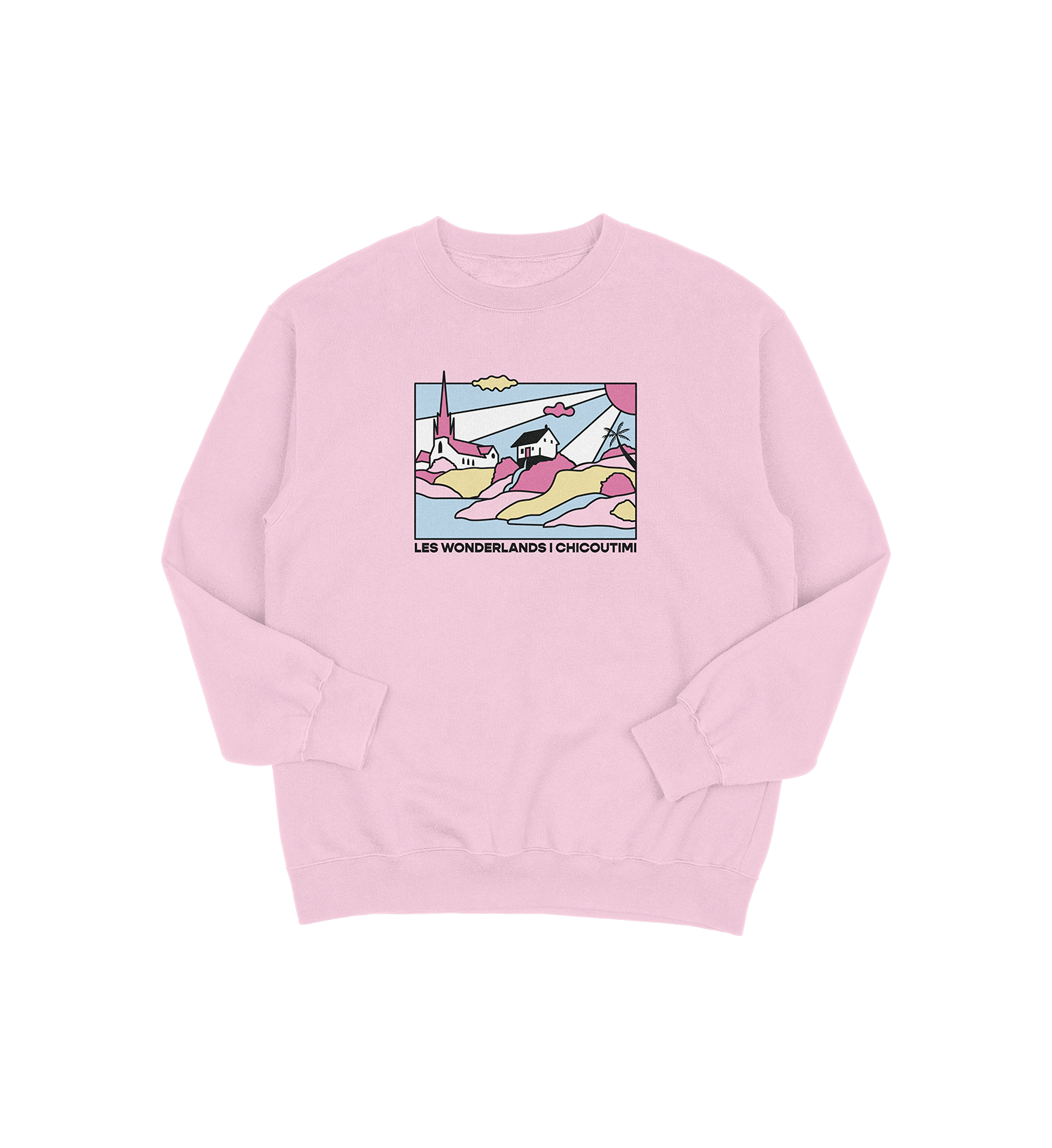 Sweat-shirt Chicoutimi Wonderland, couleur rose, vue de face