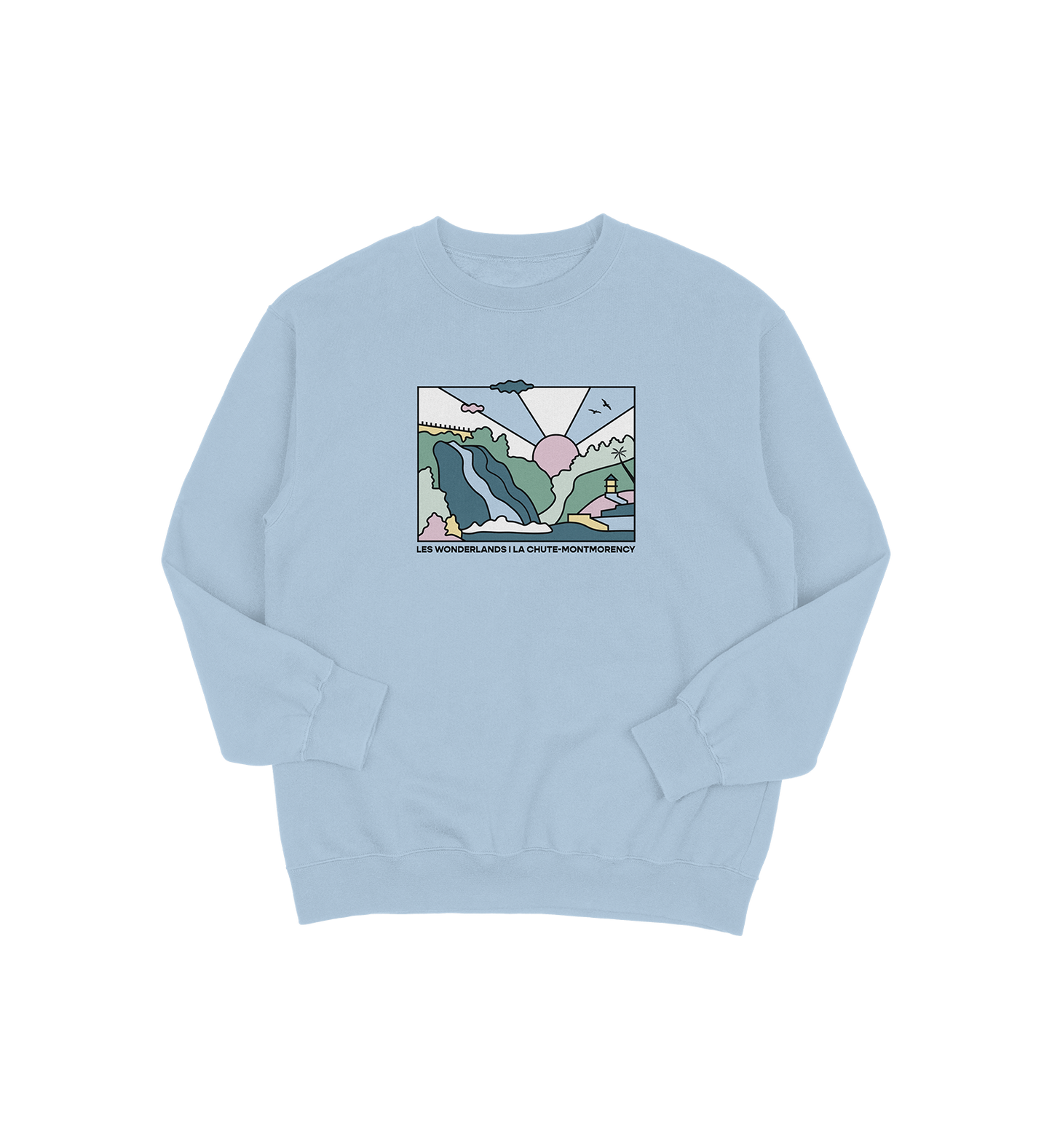Sweat-shirt La Chute-Montmorency Wonderland, couleur bleu, vue de face