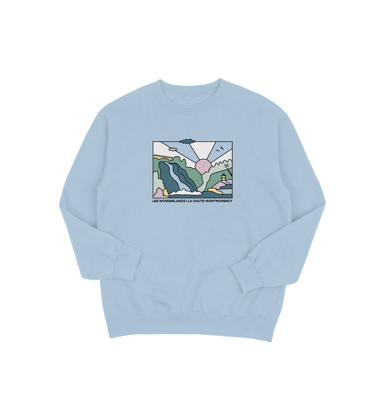 Sweat-shirt La Chute-Montmorency Wonderland, couleur bleu, vue de face