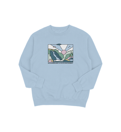 Sweat-shirt La Chute-Montmorency Wonderland, couleur bleu, vue de face