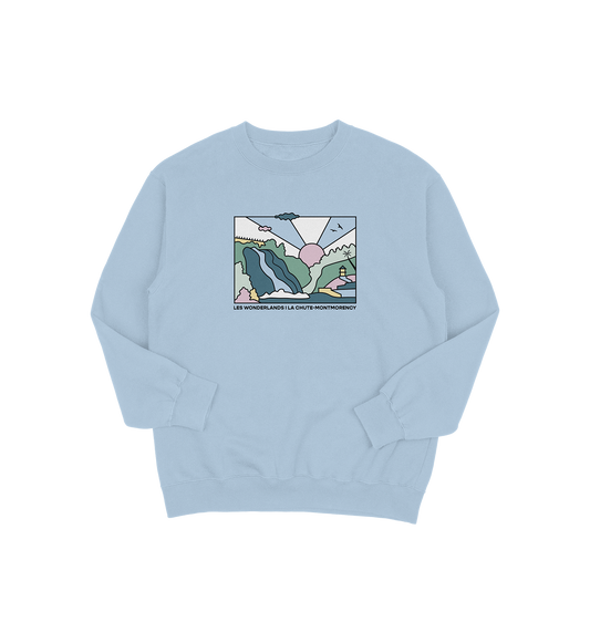 Sweat-shirt La Chute-Montmorency Wonderland, couleur bleu, vue de face