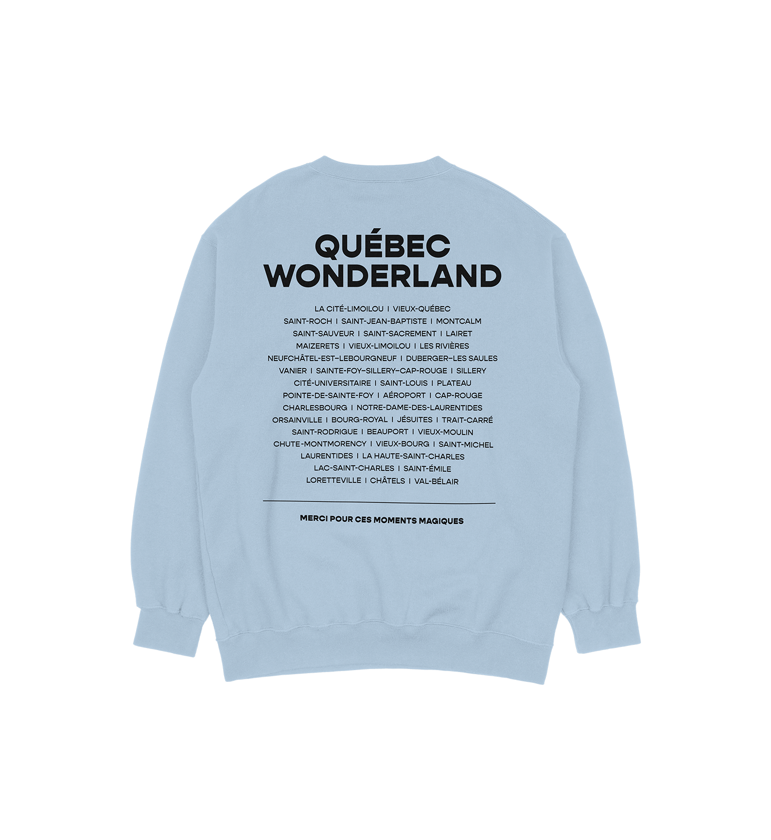 Sweat-shirt La Chute-Montmorency Wonderland, couleur bleu, vue de dos