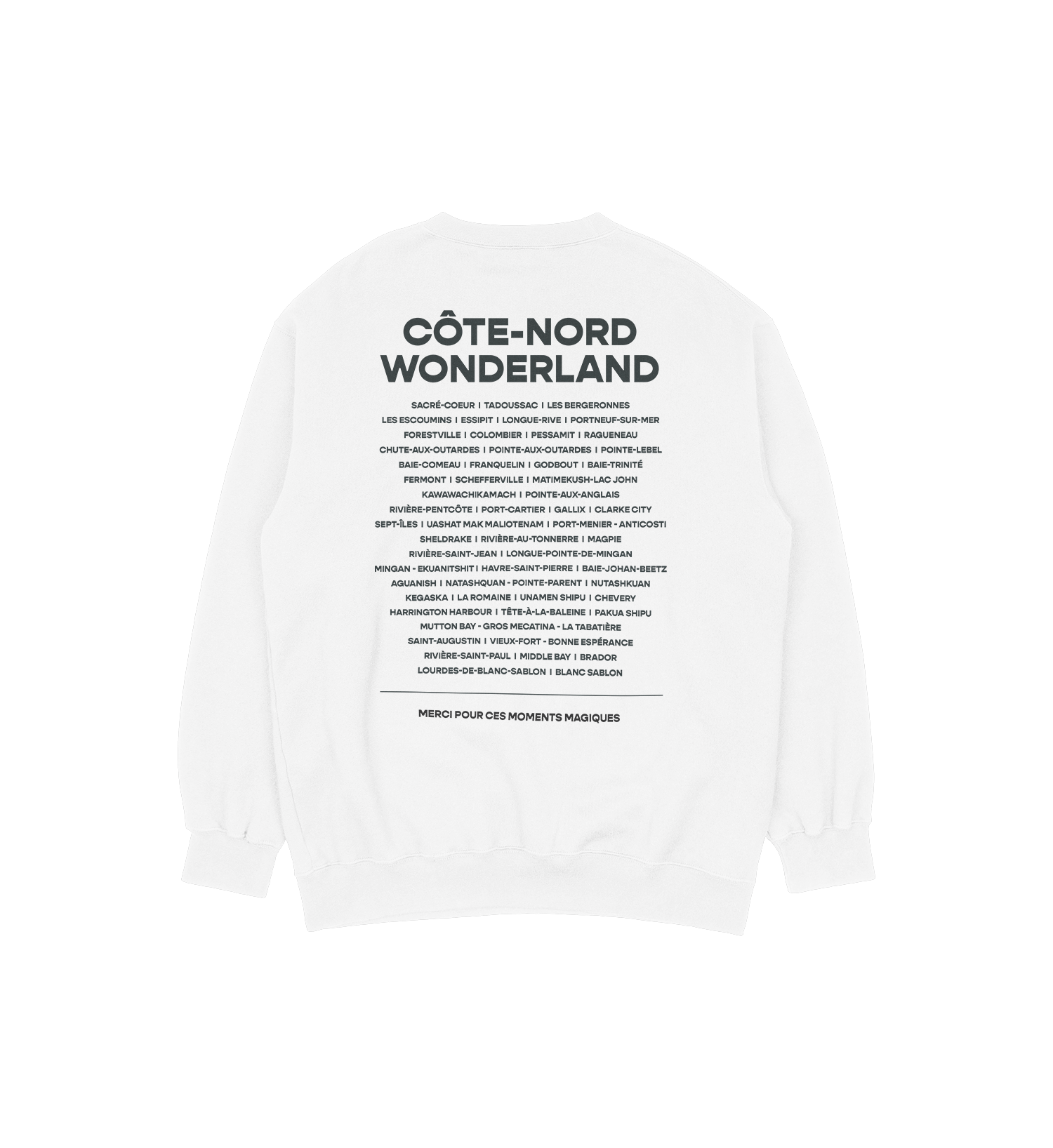 Sweat-shirt Les Escoumins Wonderlands, couleur blanc, vue de dos
